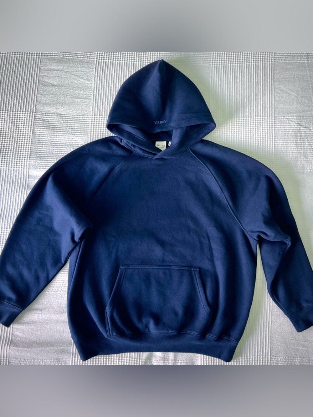 Aritzia Sweatfleece Mega Raglan Hoodie Admiral/Navy Blue Oversized Small